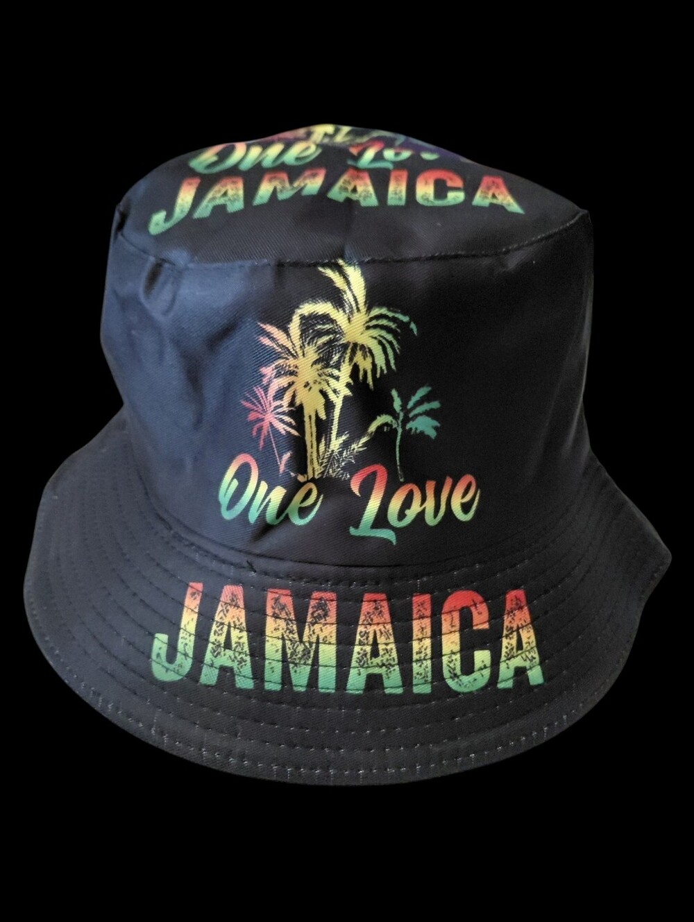 One Love Jamaica Black Bucket Hat Unisex 22"/23" - Picture 5 of 6